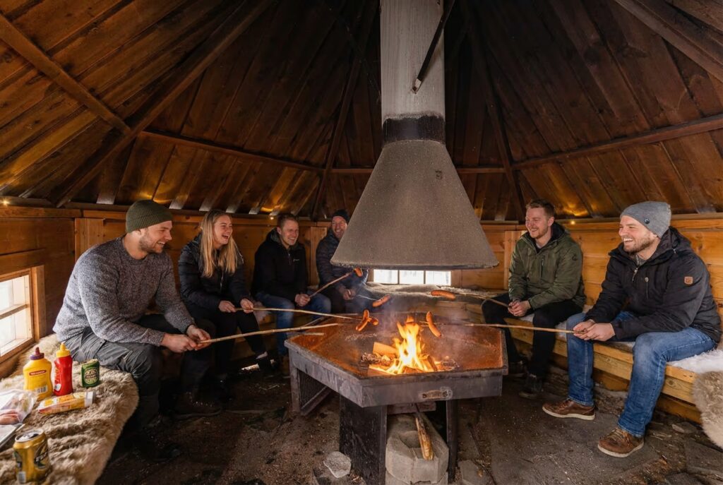 Grillikodassa Pyhtään mökillä. Villa Skitunäs, vuokramökki Pyhtää