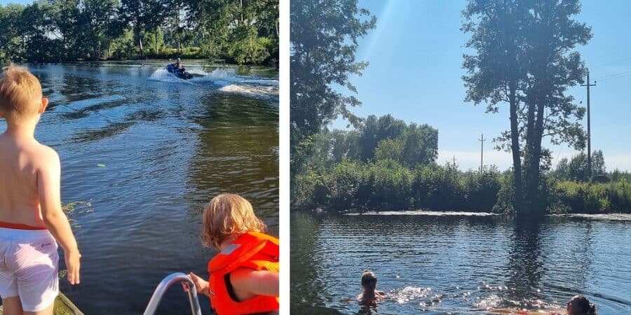 Villa Kaunisvirta, ranta ja laituri Villa Kaunisvita, laituri. Laiturin päästä uimaan. Huvila Pyhtäällä, Etelä-Suomessa