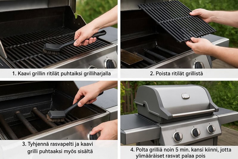 Kaasugrillin puhdistusohje