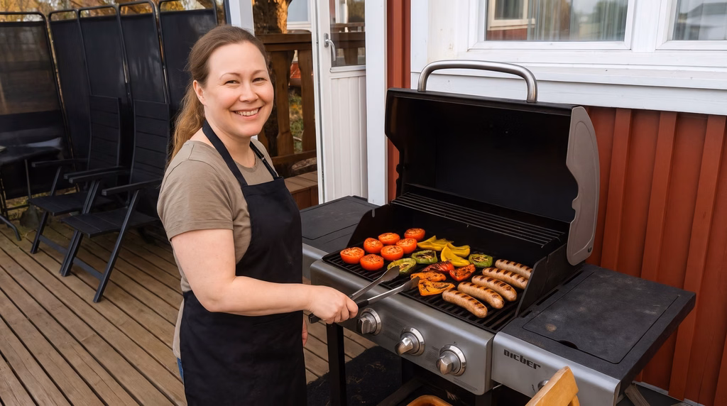 Kaasugrillin käyttö Kotterian mökeillä
