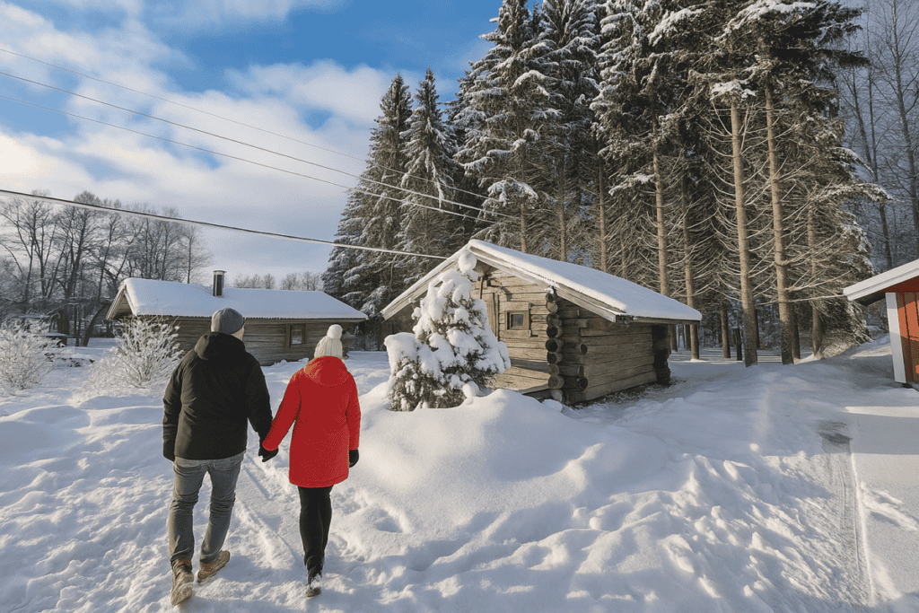 In Finland’s snowy landscape, it’s wonderful to enjoy the fresh outdoor air.