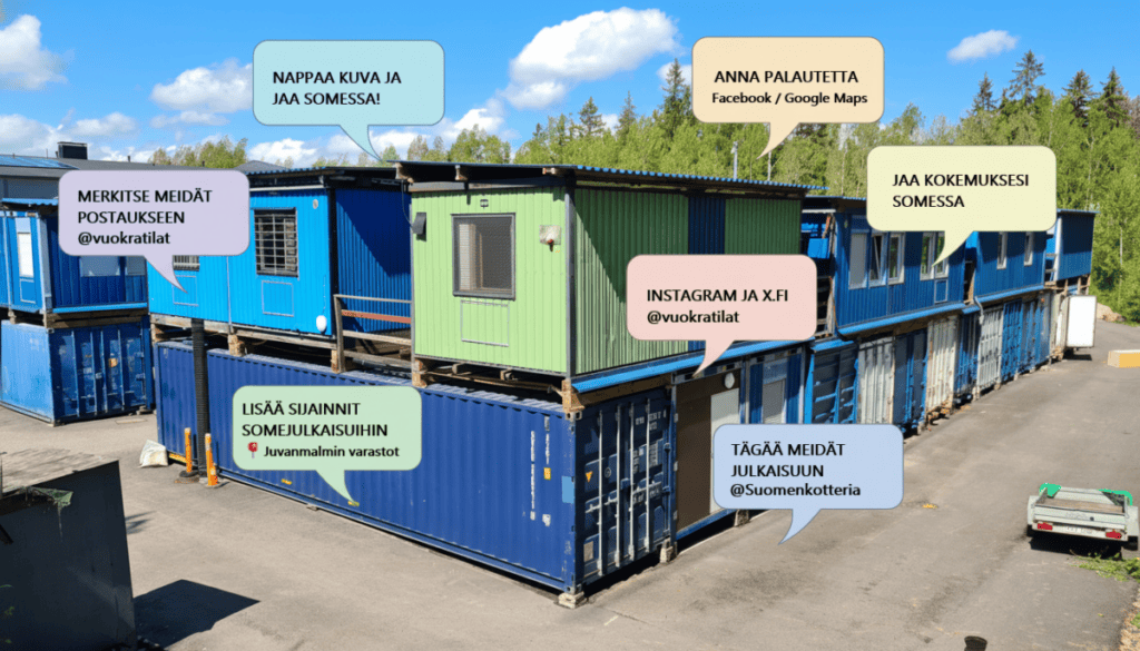 Konttiasuntoja Suomen Kotterialta.