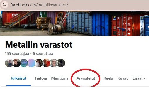 Metallin varastot Facebookissa. Vuokratiloja moneen tarpeeseen pääkaupunkiseudulla. Kuvakaappaus Facebookista