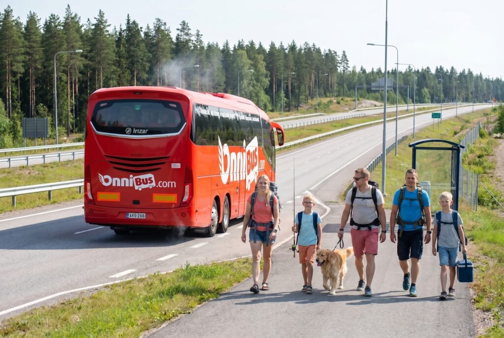 Bussilla vuokramökille Helsingistä